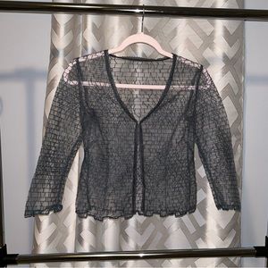 Vintage Gray Mesh Long Sleeve